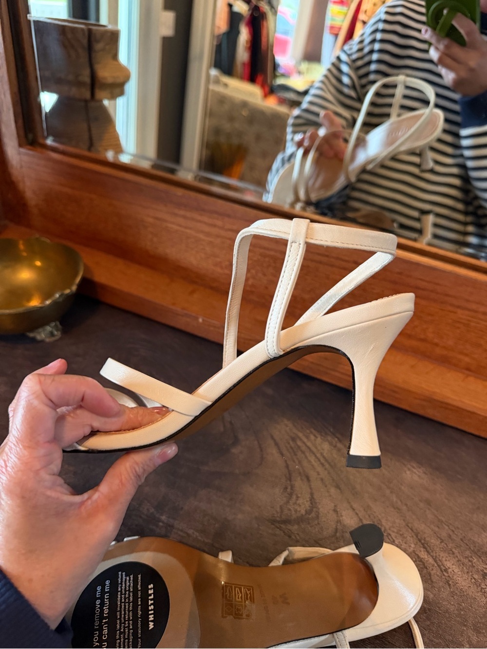 Whistles Ivory Strappy Square-Toe Heeled Sandals - Picture 7 of 7